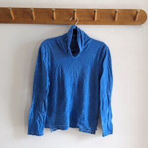 Blue dyed Madewell striped turtleneck